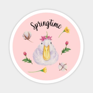 It's Springtime, Hand Painted Watercolor T-Shirt Magnet